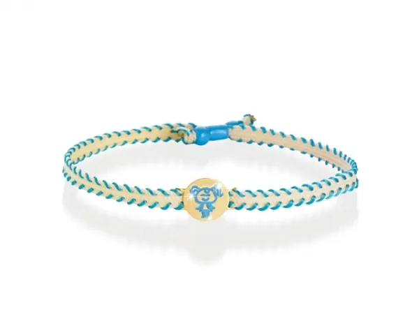 Le Bebè - 9k Yellow Gold Bracelet with boy and girl