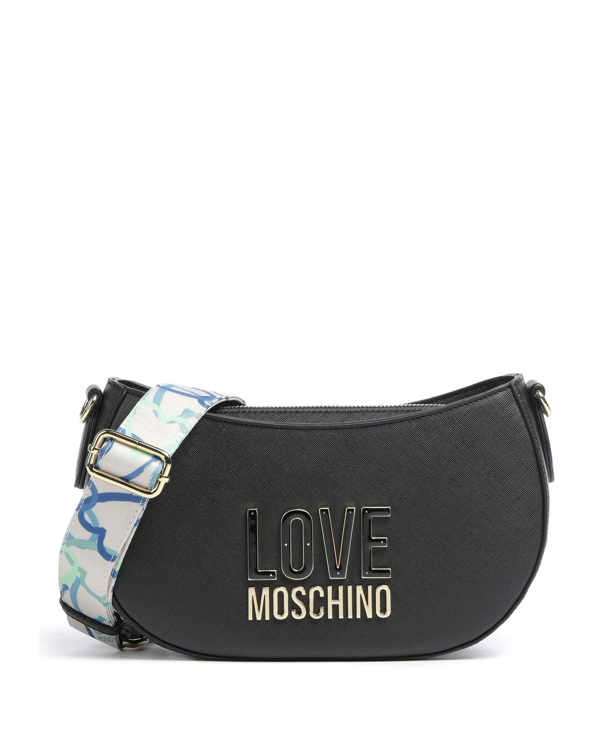  Love Moschino Jelly Logo Borsa a tracolla pelle sintetica nero  