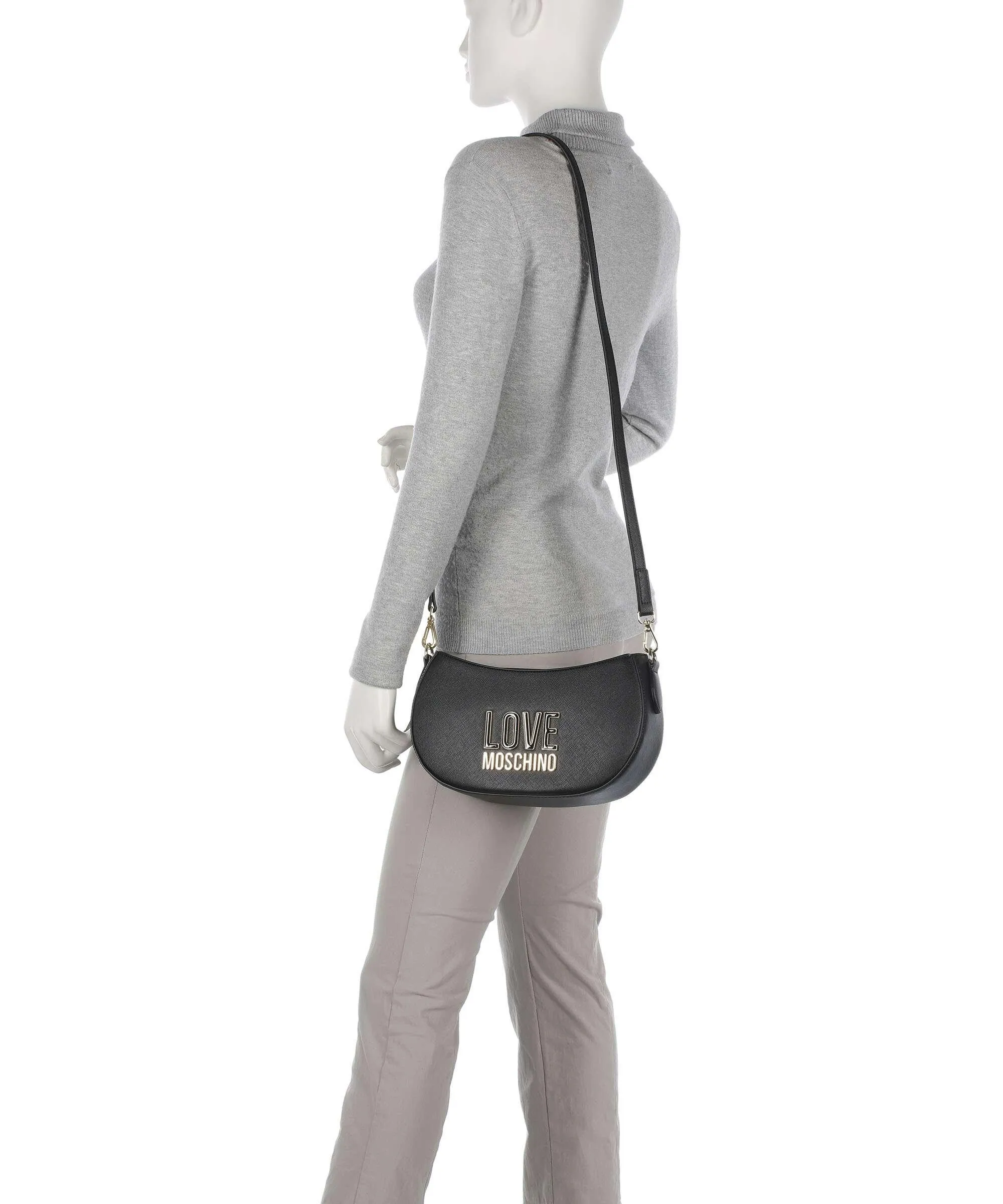  Love Moschino Jelly Logo Borsa a tracolla pelle sintetica nero  