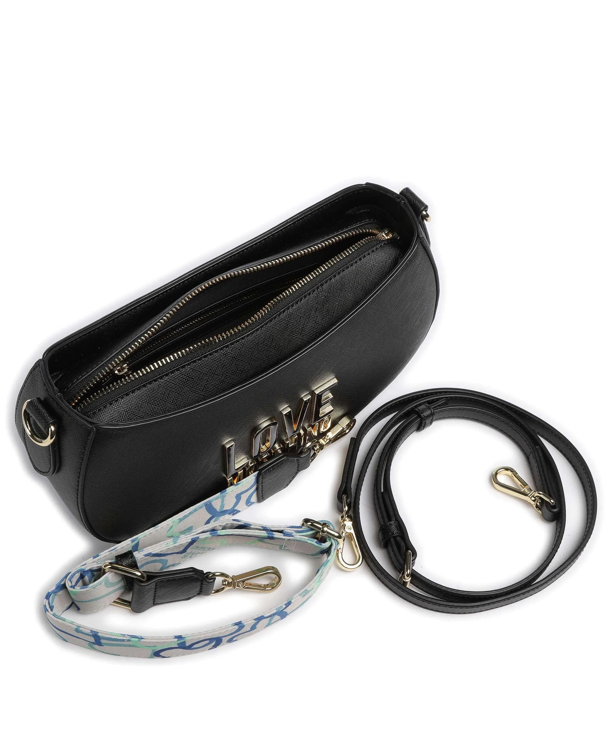  Love Moschino Jelly Logo Borsa a tracolla pelle sintetica nero  