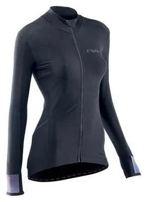 Maglia manica lunga Northwave Fahrenheit donna nera olografica