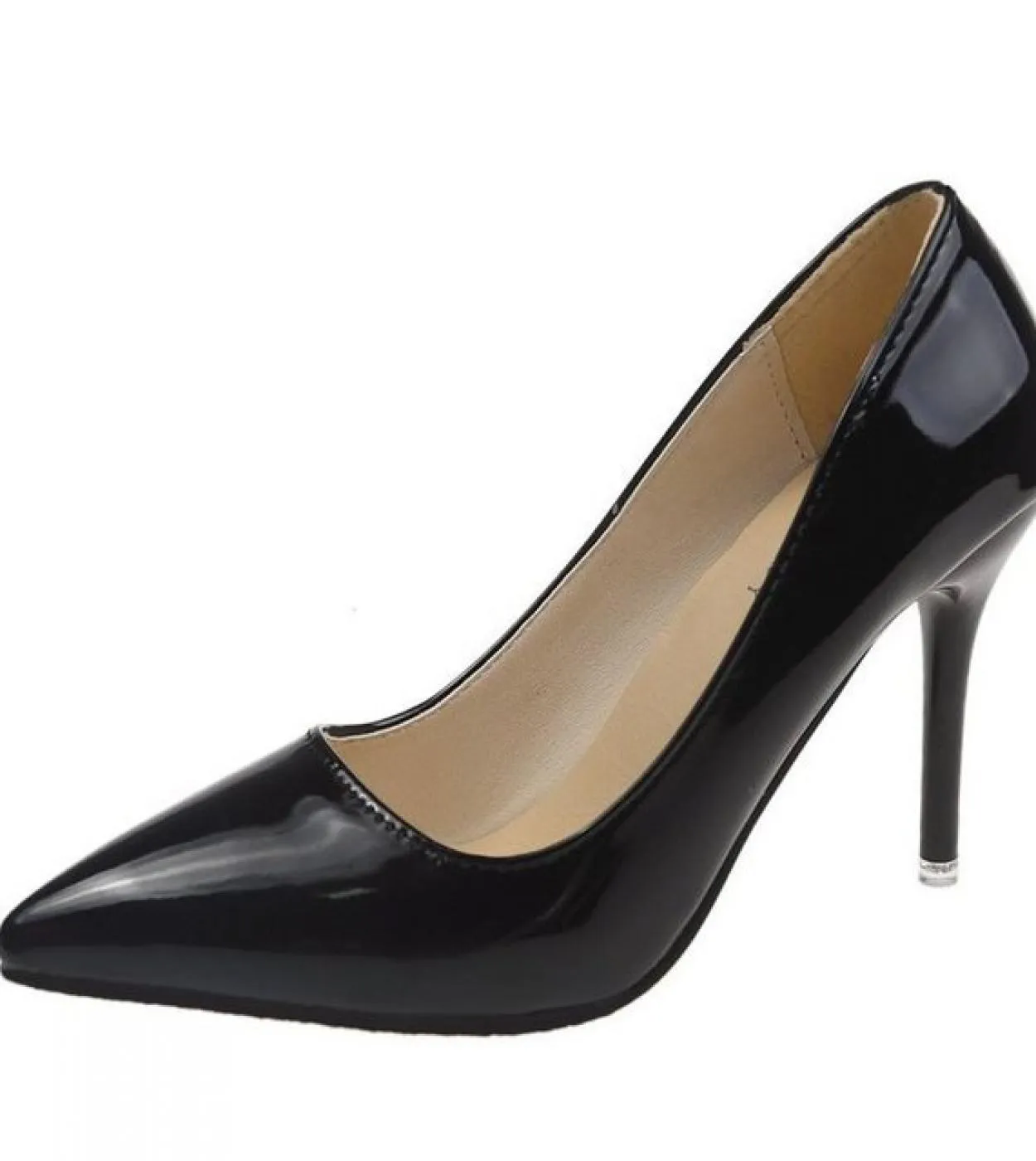 Moda Tacco Alto Stiletto Bocca Superficiale Tinta Unita Slipon Scarpe Tacchi Alti da Donna Pu Ufficio Punta A Punta Plus Size Hi