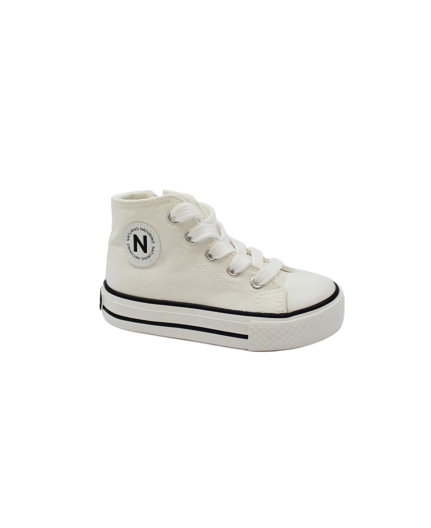 NATURINO YLFAS 18270 24/32 white bianco scarpe sneakers bambina lacci zip
