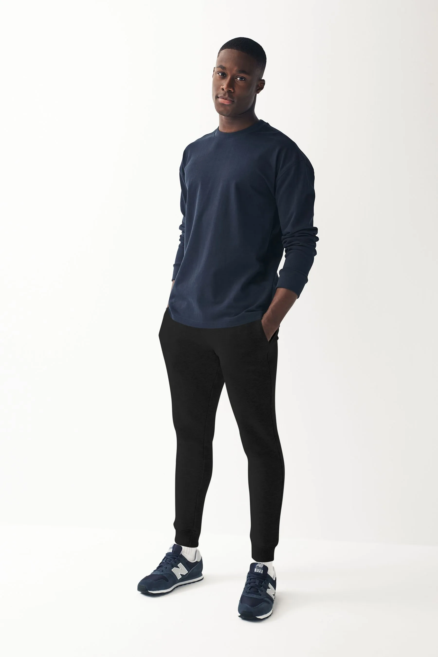 Nero  - Blend in cotone Pantaloni da jogging