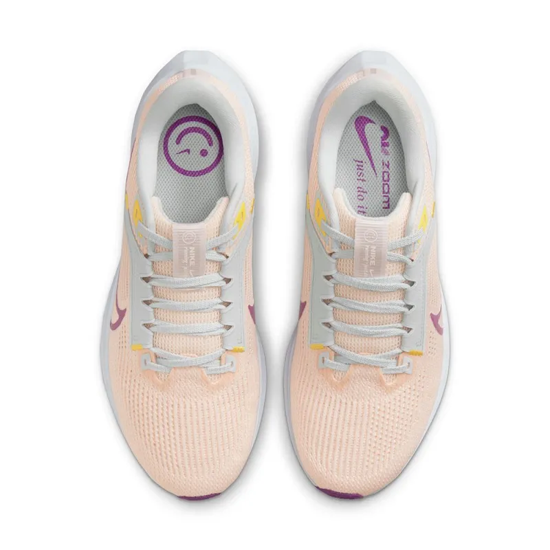 Nike Air Zoom Pegasus 40 Bianco Beige Rosa - Scarpe Running Donna
