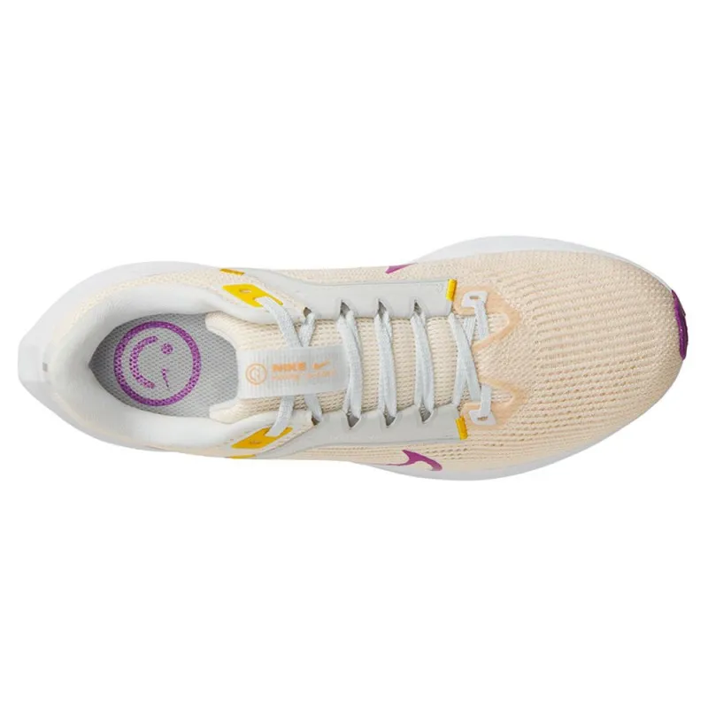 Nike Air Zoom Pegasus 40 Bianco Beige Rosa - Scarpe Running Donna