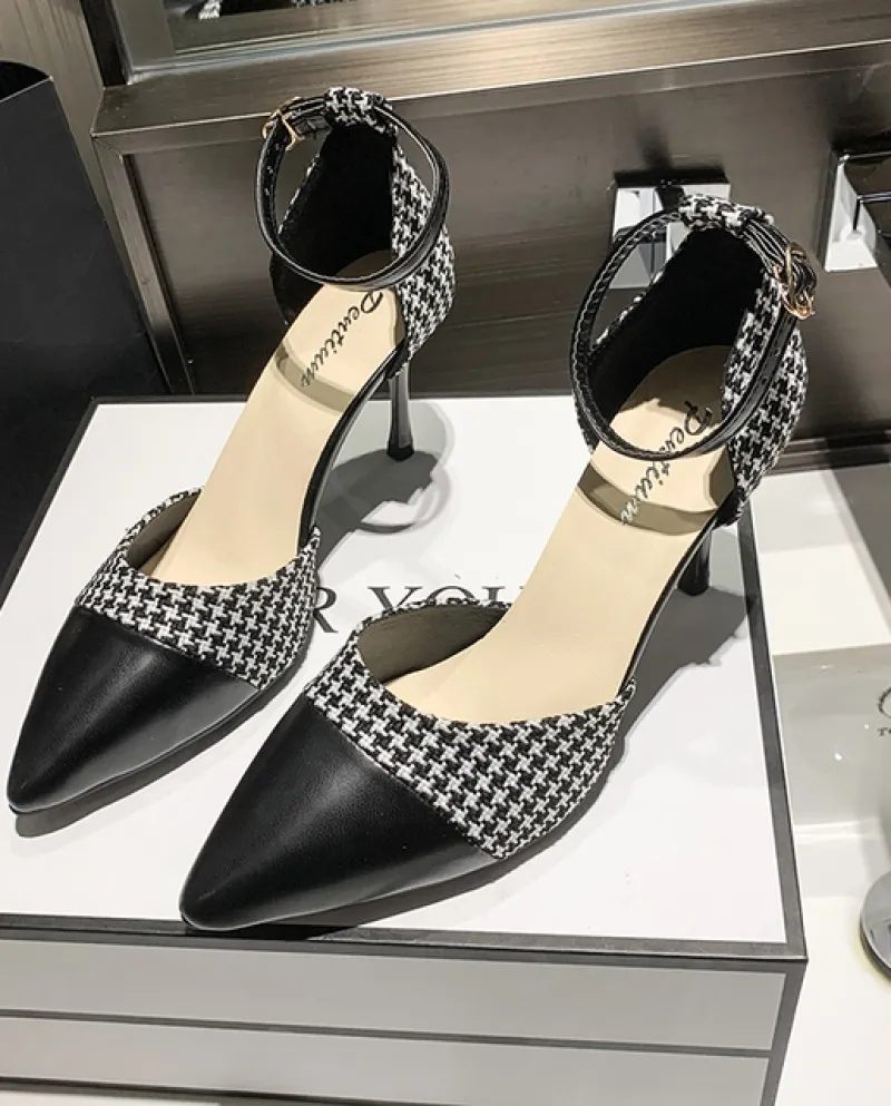 Nuovo design comodo da donna con punta a punta cinturino alla caviglia casual con tacco alto scarpe alla moda di classe sandalo