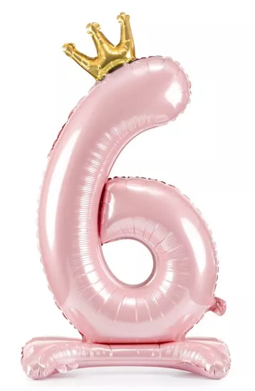 Palloncino in alluminio rosa chiaro numero 6