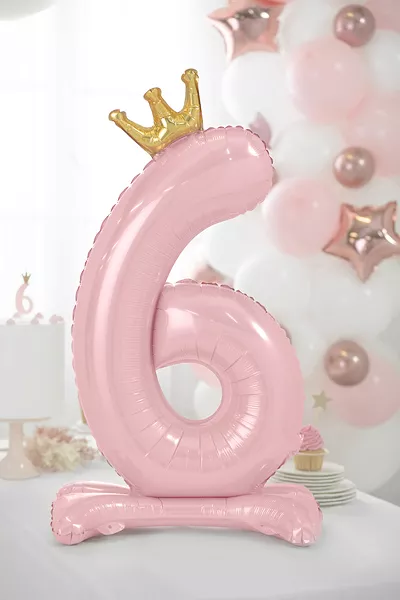 Palloncino in alluminio rosa chiaro numero 6