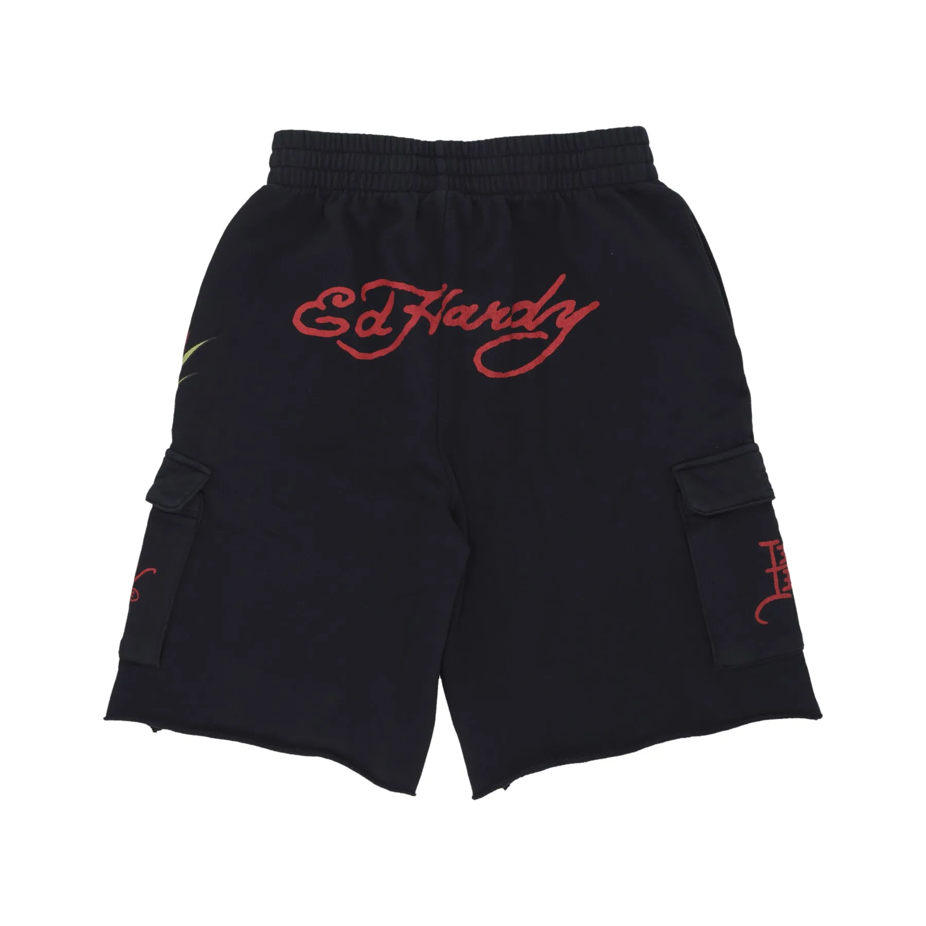 Pantalone Corto Tuta Uomo Crawling Dragon Sweat Cargo Shorts Black
