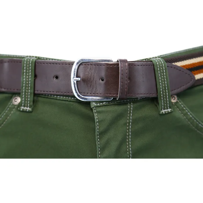 Pantaloni 5 tasche Exner in cotone elasticizzato Verde scuro