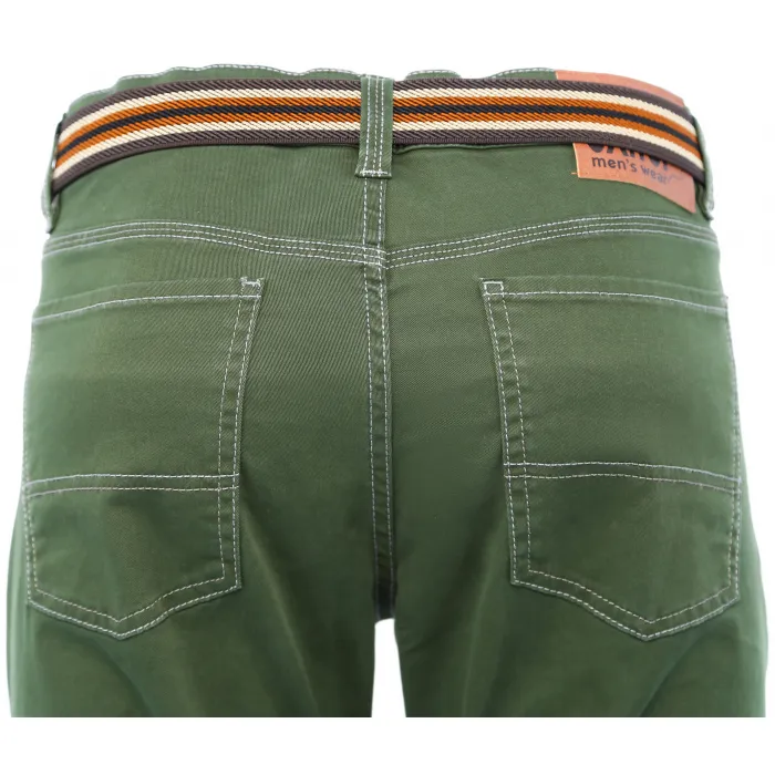 Pantaloni 5 tasche Exner in cotone elasticizzato Verde scuro