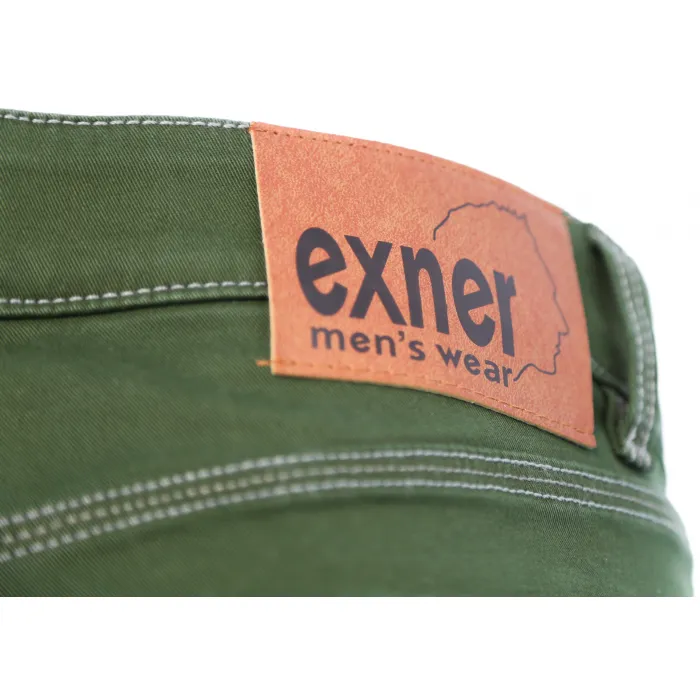 Pantaloni 5 tasche Exner in cotone elasticizzato Verde scuro