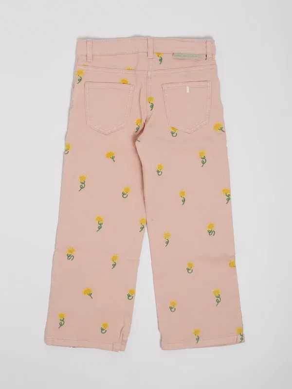 Pantaloni bambina Stella McCartney con ricami in cotone stretch Rosa
