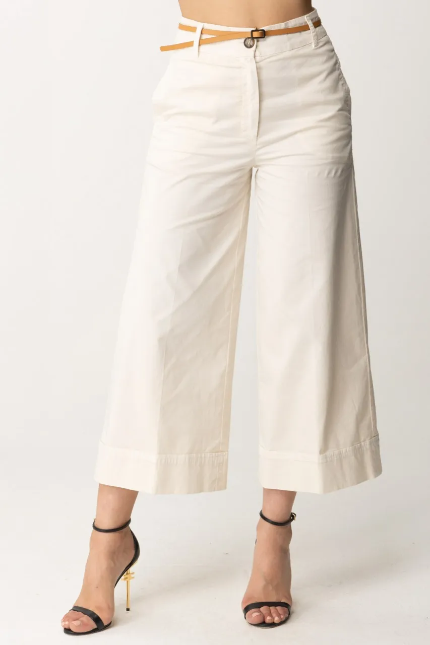 Pantaloni cropped con cintura Burro