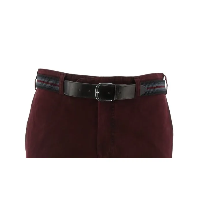 Pantaloni di cotone bordeaux con allungamento