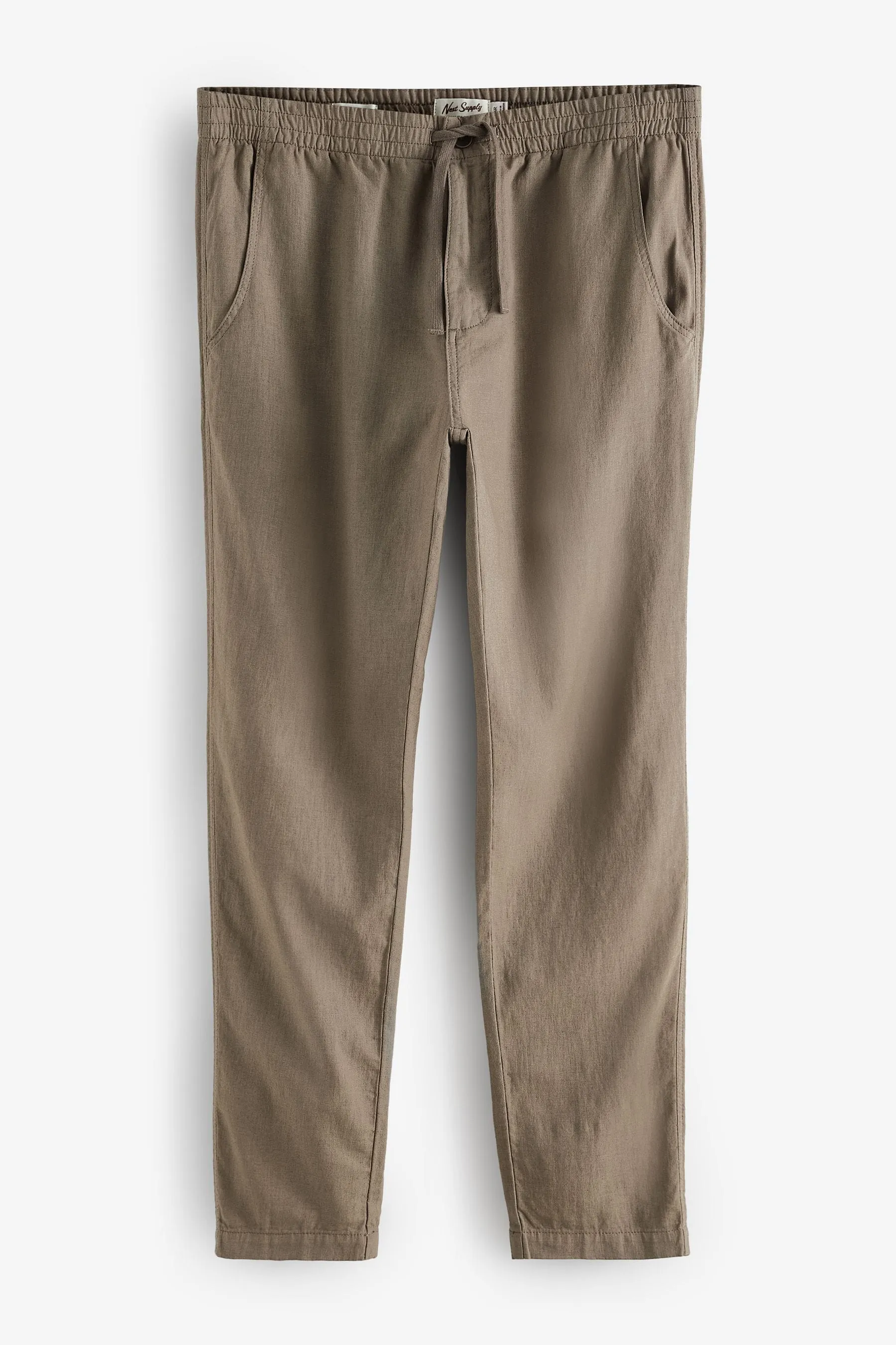 Pantaloni elasticizzato con coulisse in lino e cotone