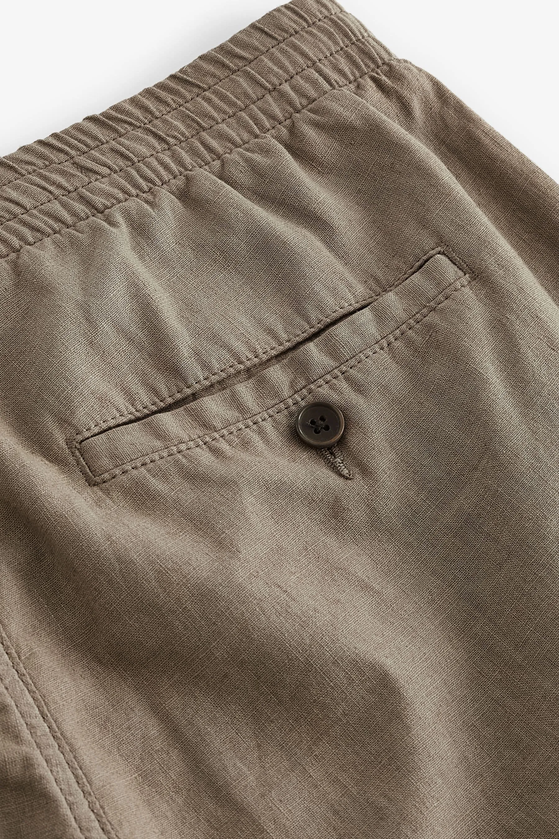 Pantaloni elasticizzato con coulisse in lino e cotone