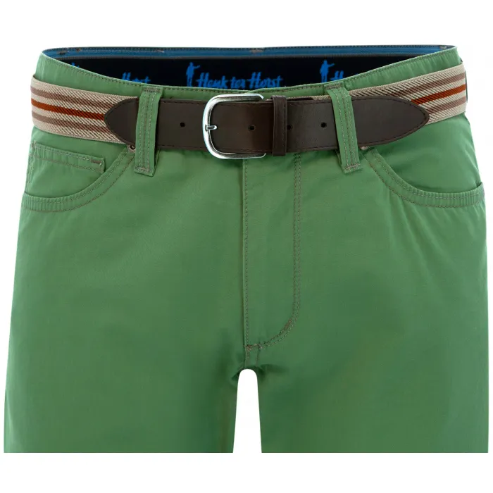 Pantaloni estivi di cotone maschile di cotone maschile con band elastico verde