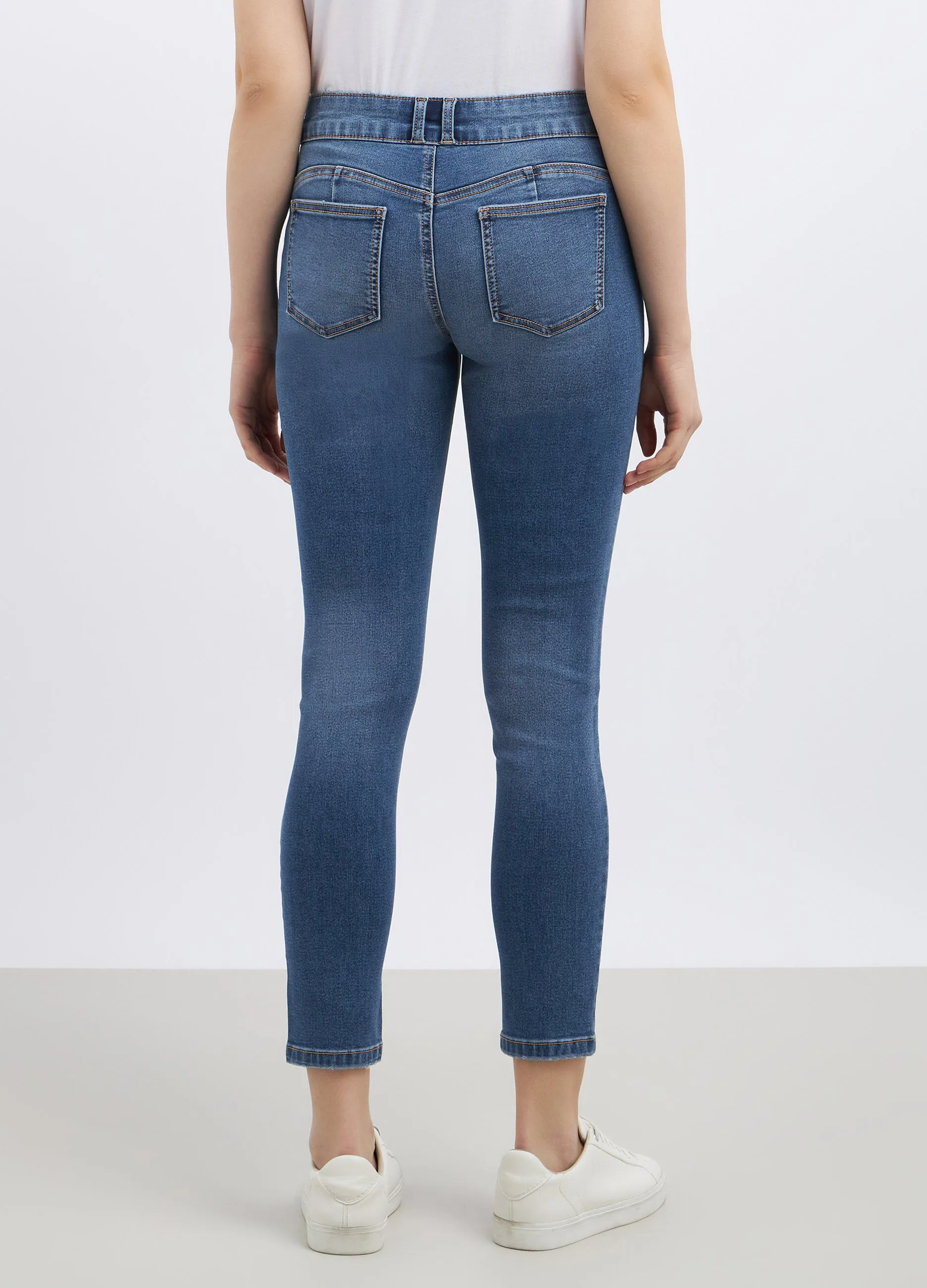Pantaloni in denim di misto cotone stretch donna
