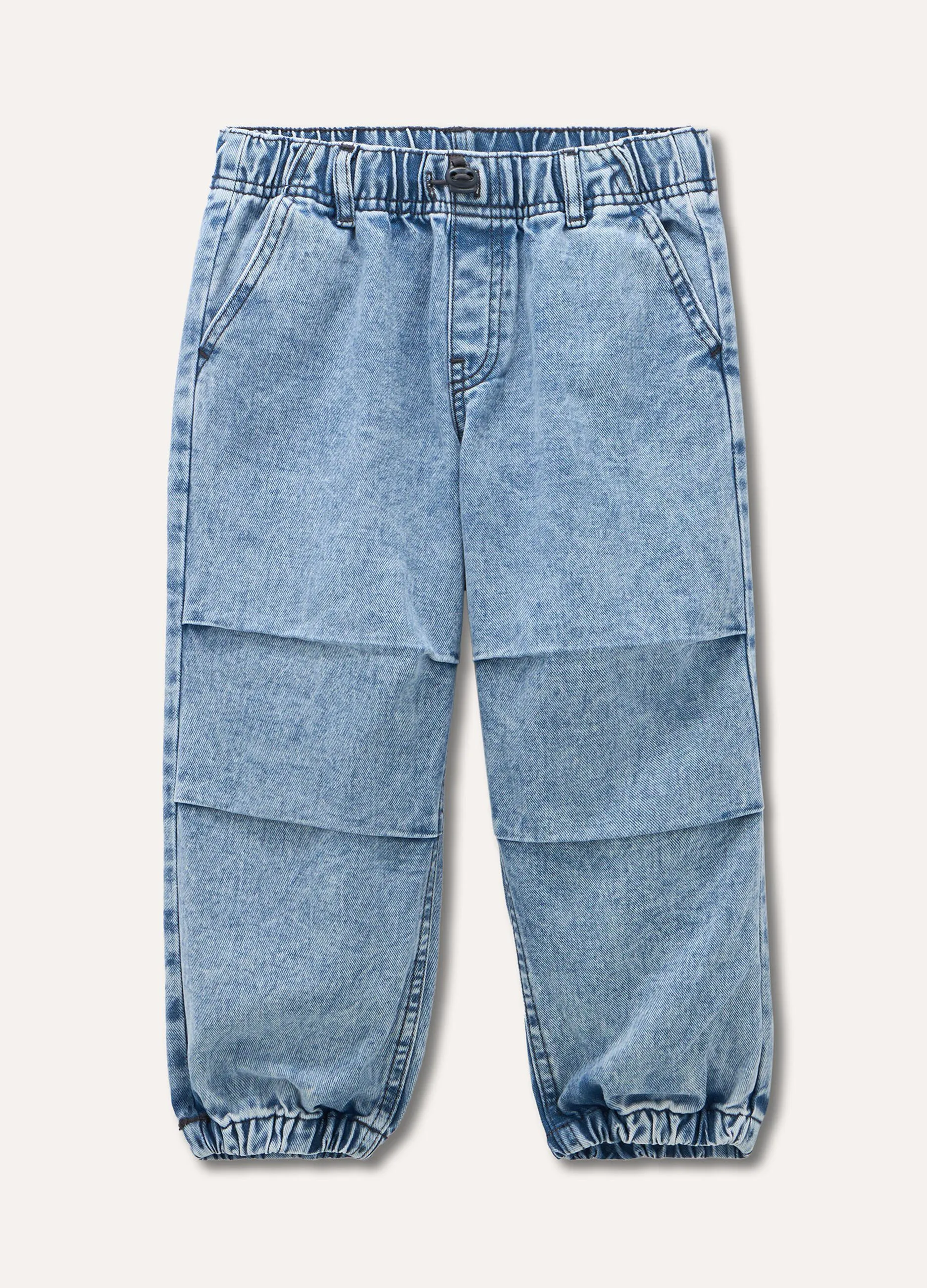 Pantaloni parachute in denim di puro cotone bambino