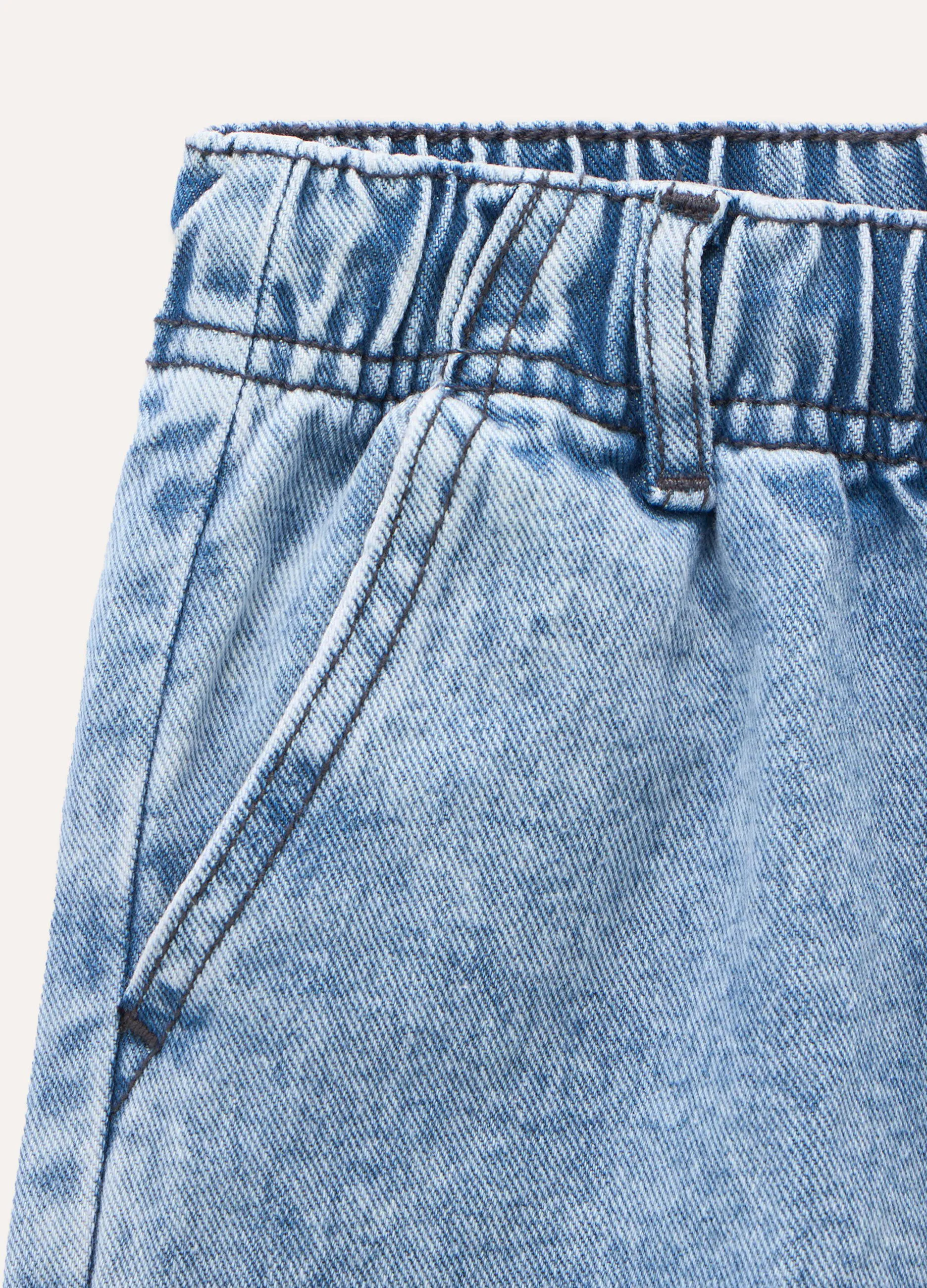 Pantaloni parachute in denim di puro cotone bambino