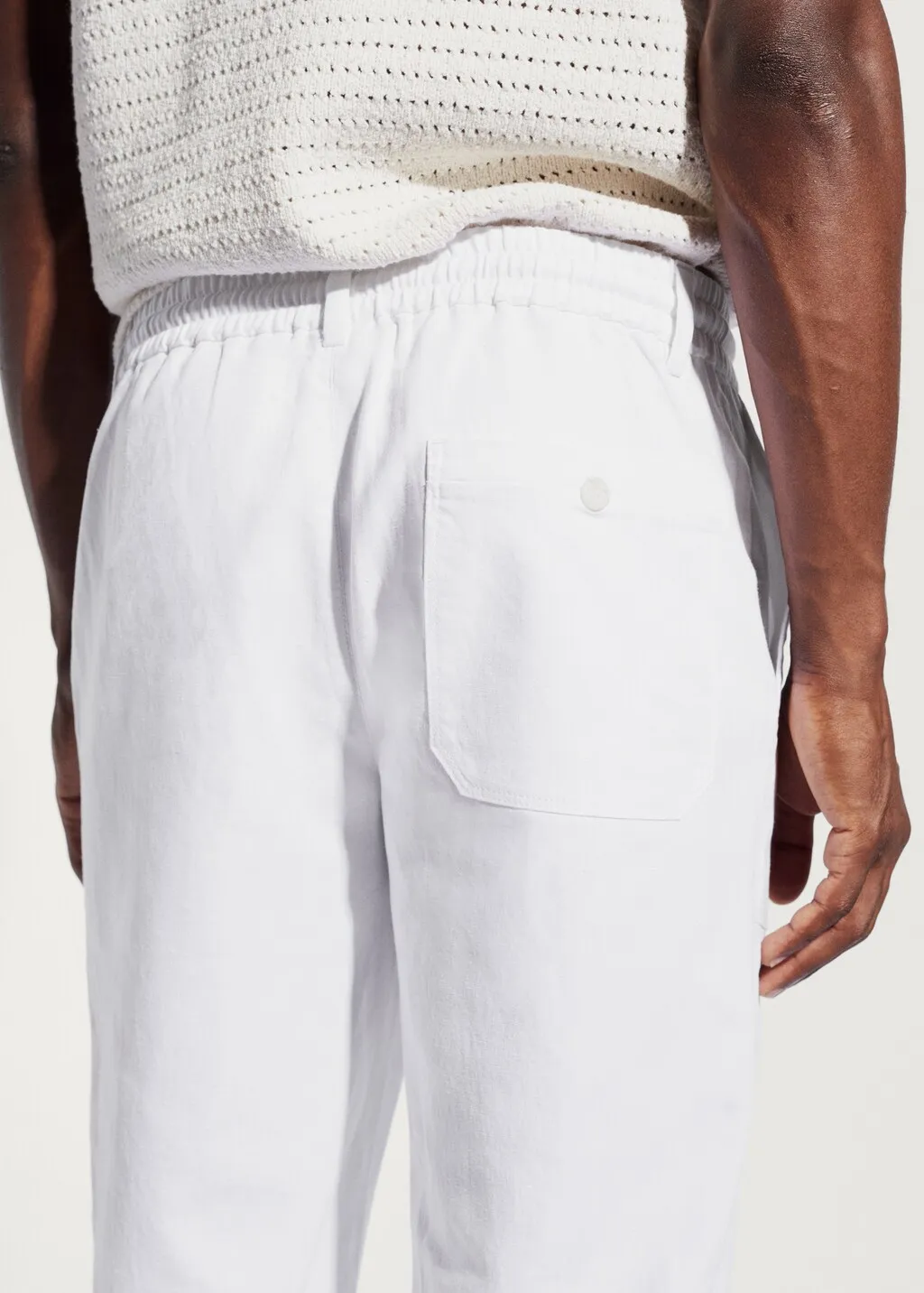 Pantaloni regular fit cotone lino