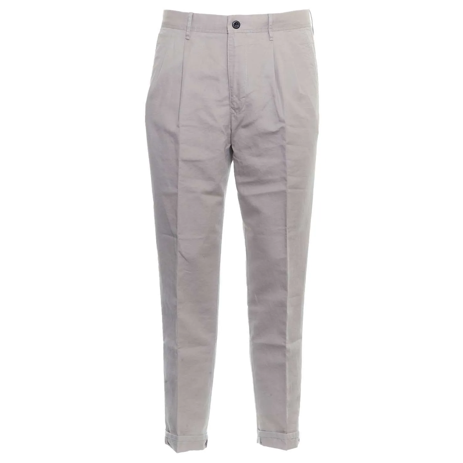 Pantaloni Tapered In Lino E Cotone