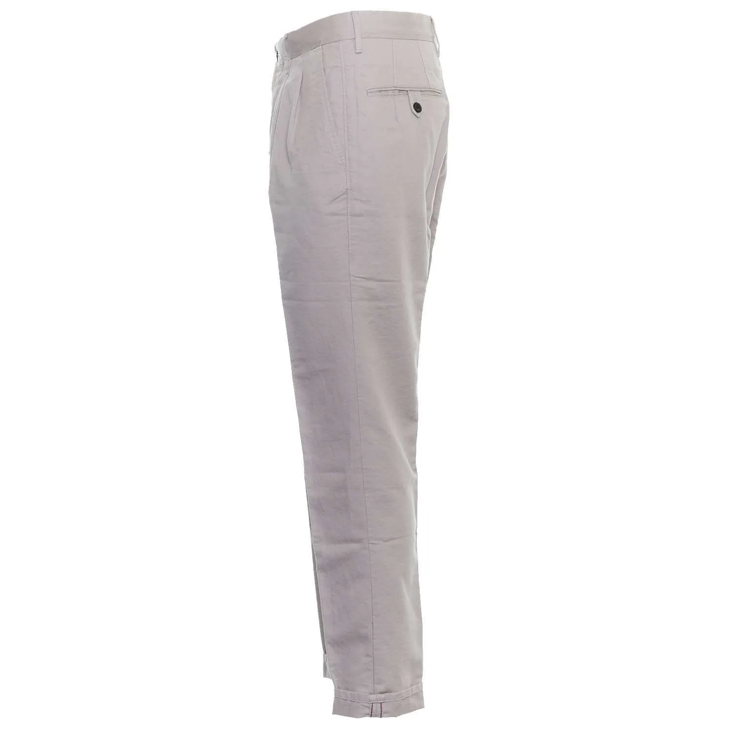 Pantaloni Tapered In Lino E Cotone