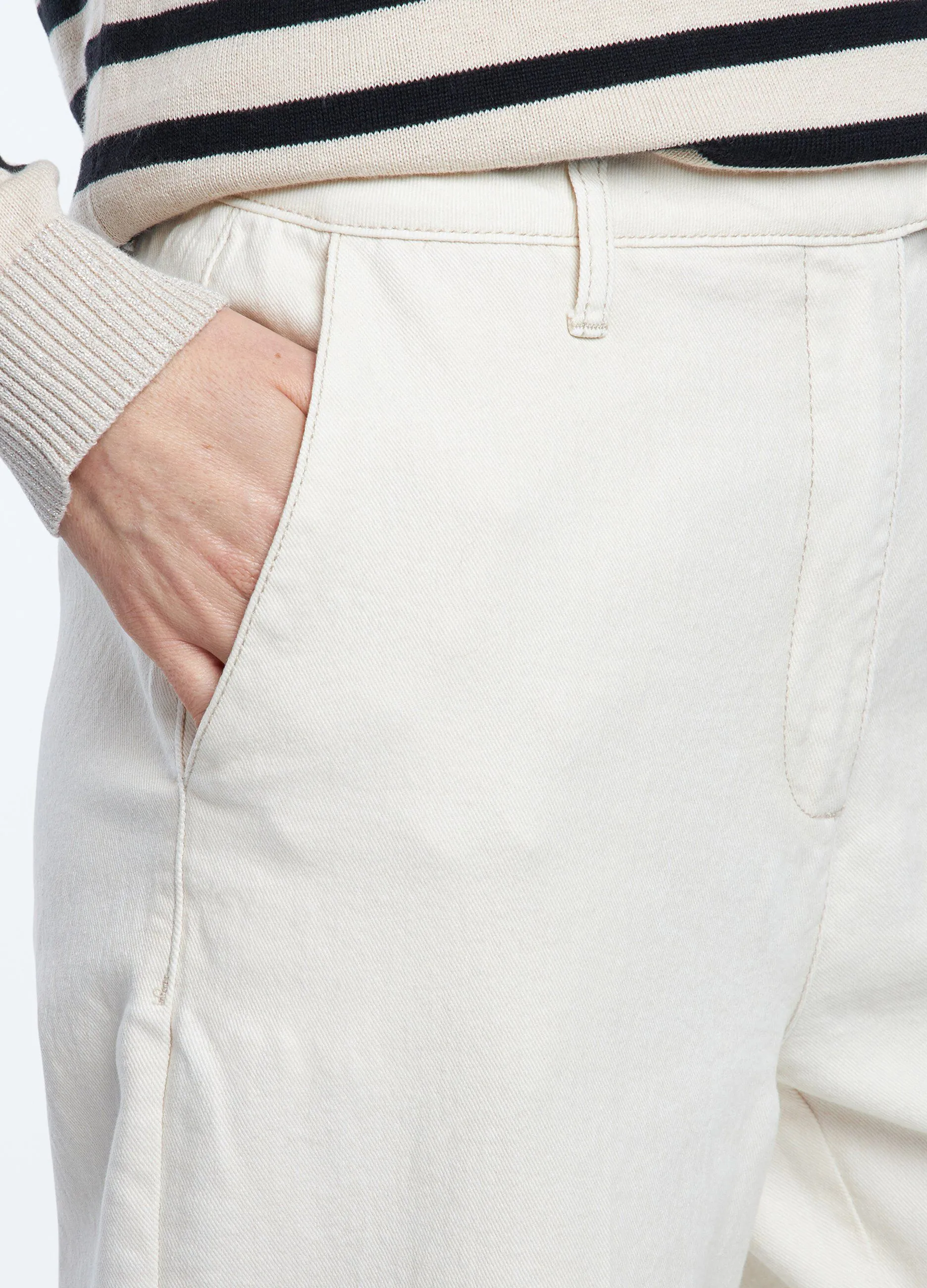 Pantaloni wide leg in misto cotone donna