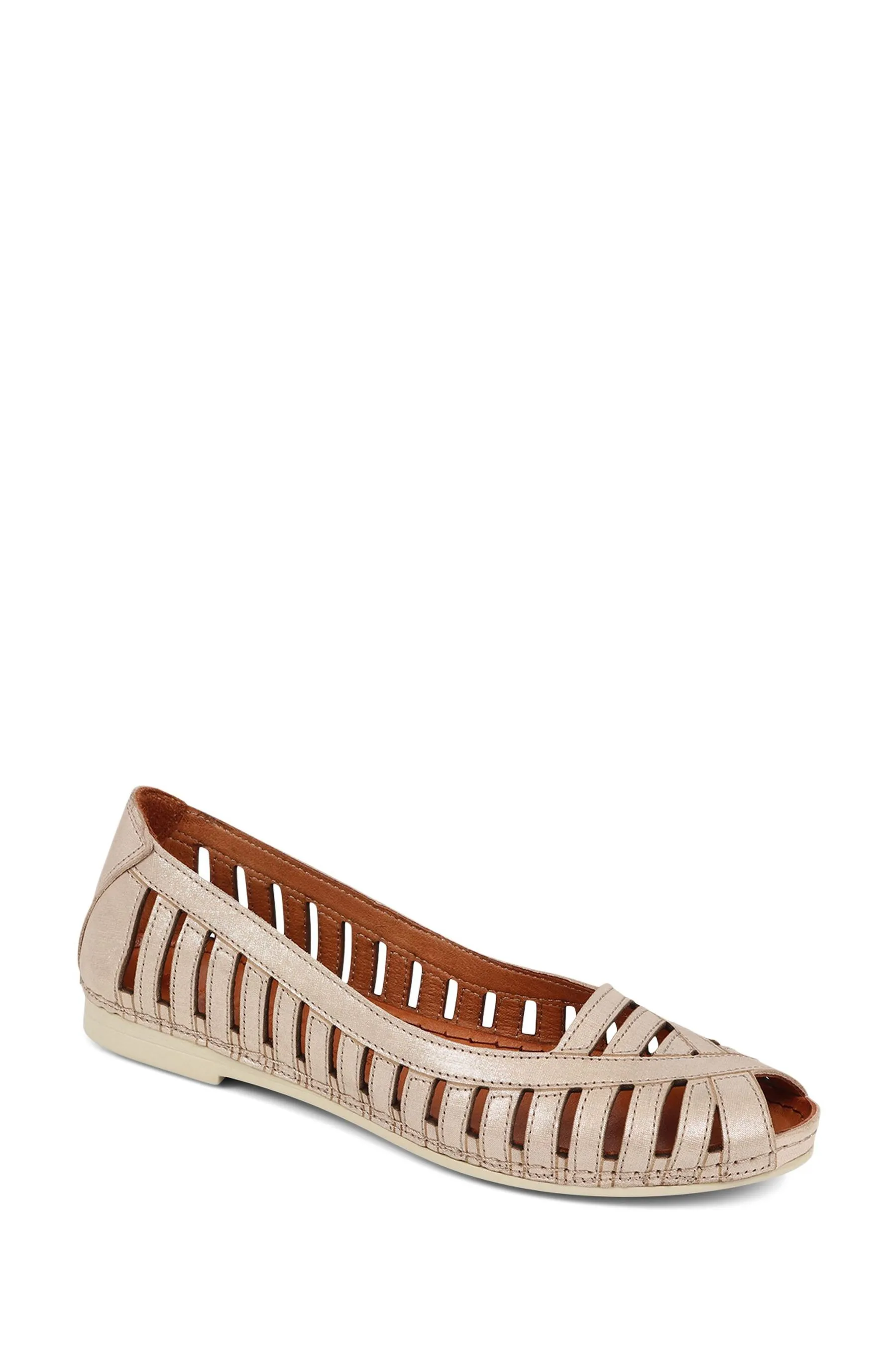 Pavers - Scarpe basse a ballerina in pelle con punta aperta