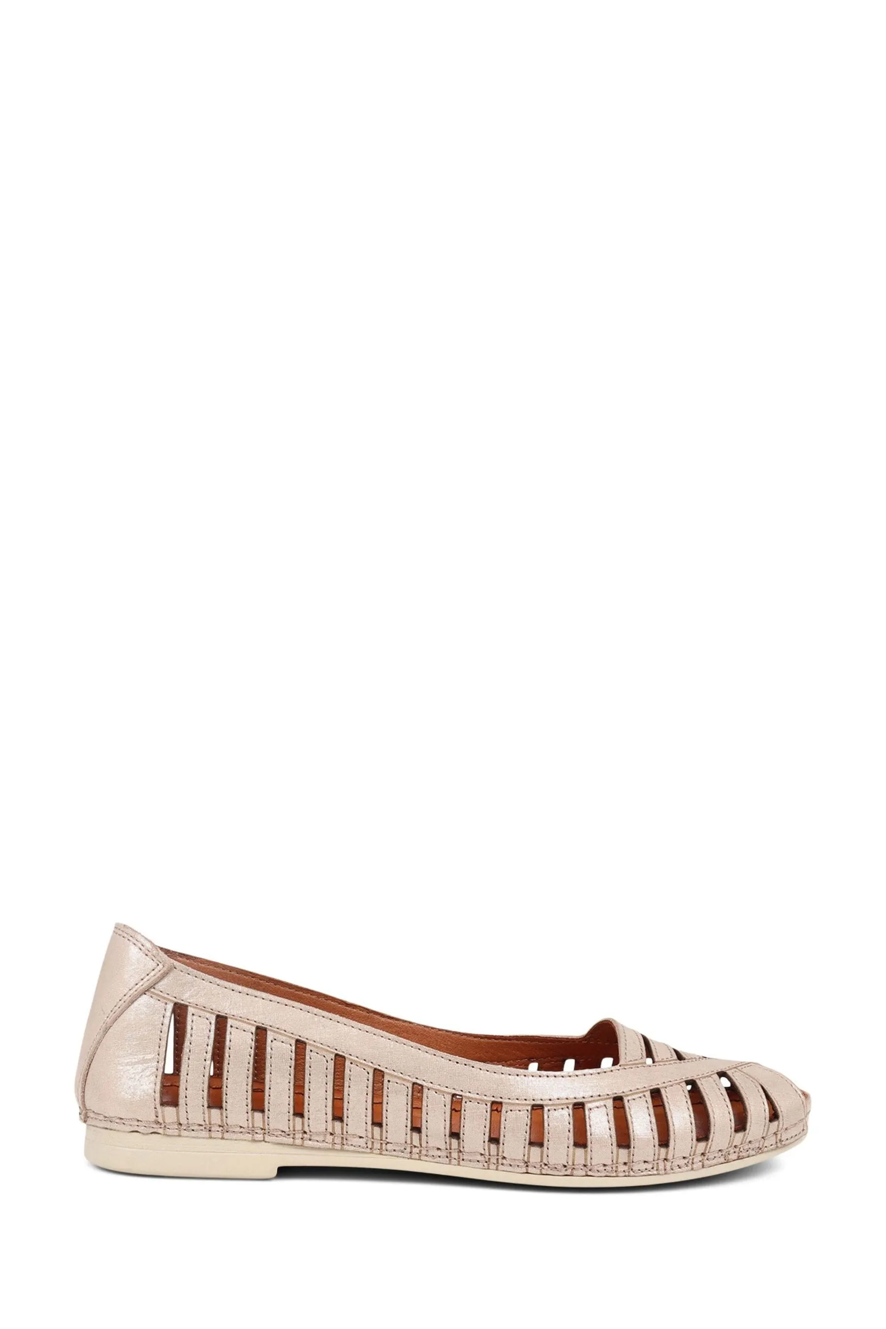 Pavers - Scarpe basse a ballerina in pelle con punta aperta