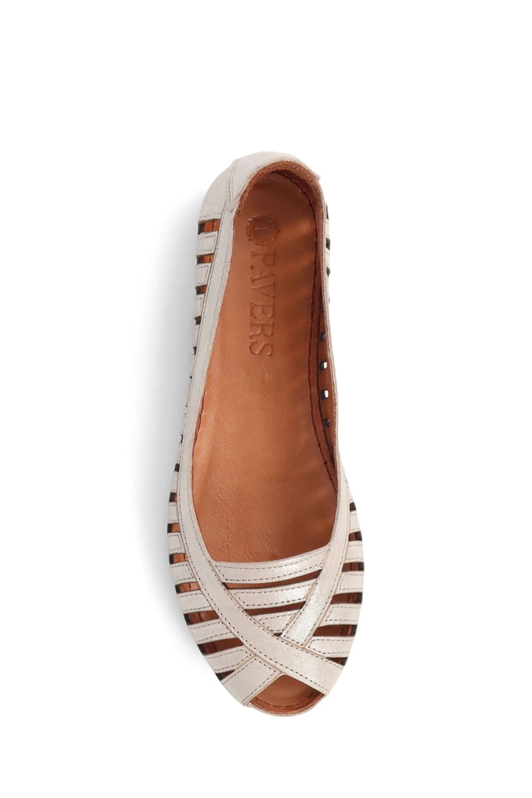 Pavers - Scarpe basse a ballerina in pelle con punta aperta