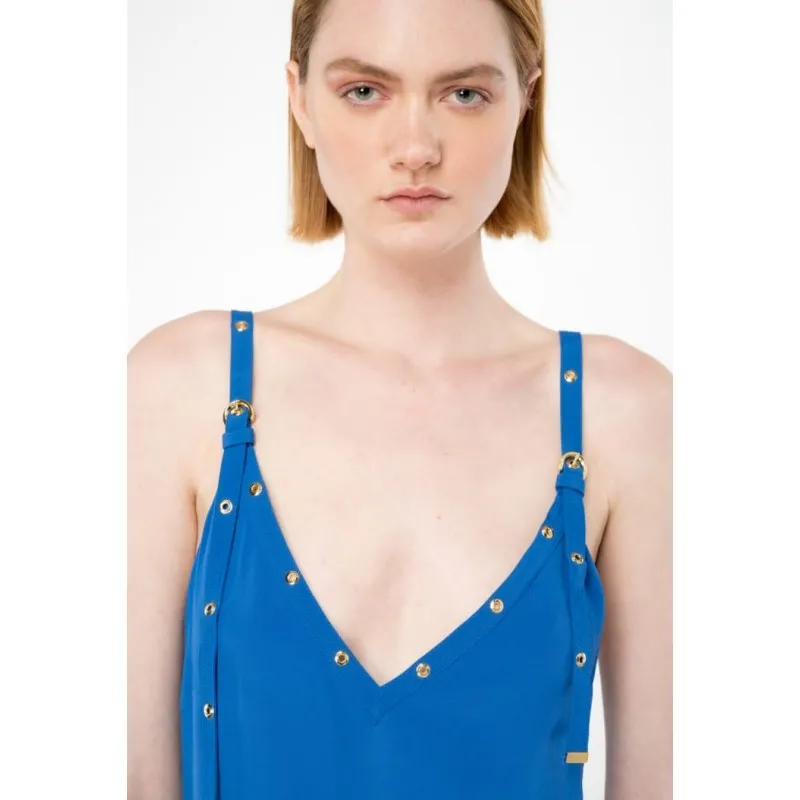 PINKO abito ANNONA spalline sottili con borchie BLUETTE
