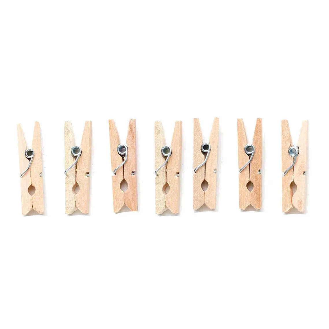 Pinzette piccole in legno naturale - 15 pz.