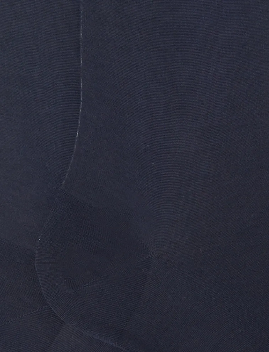 Plain Chiffon Long Socks / Blue