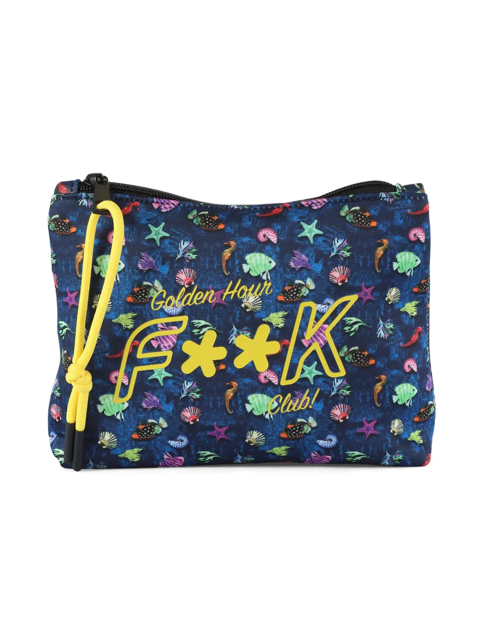 Pochette in neoprene con motivo decorativo all over