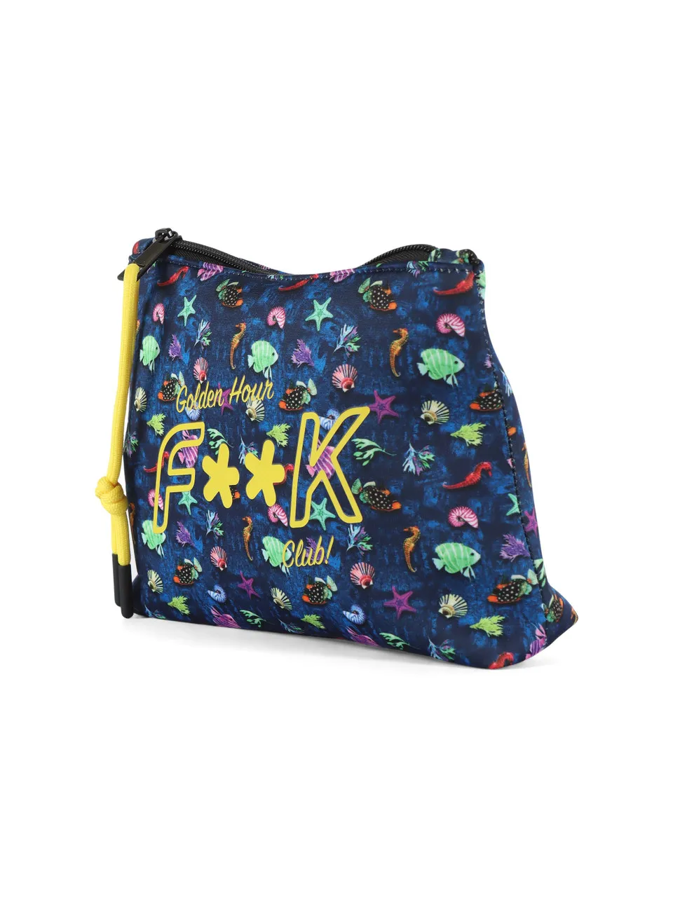 Pochette in neoprene con motivo decorativo all over
