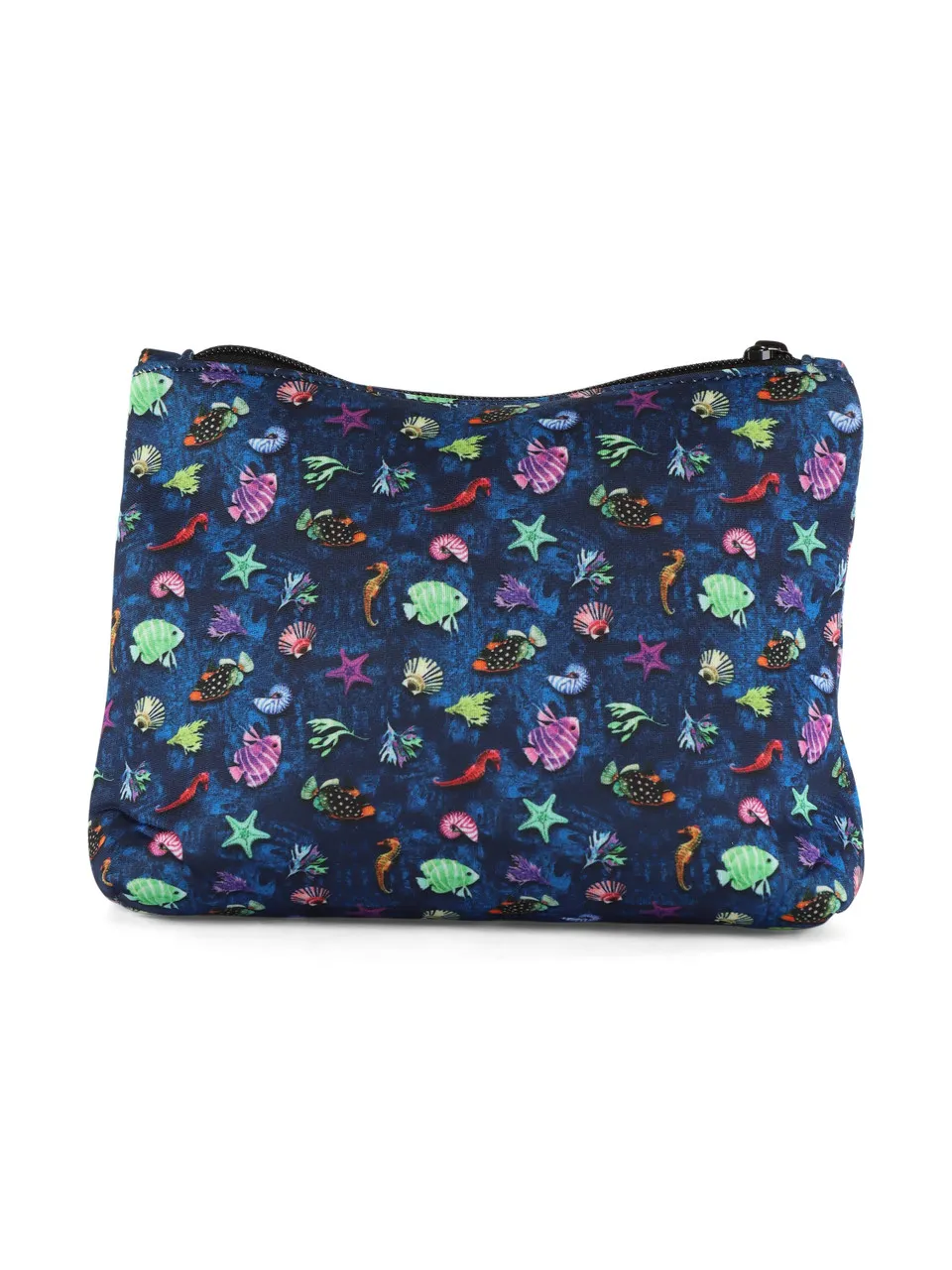 Pochette in neoprene con motivo decorativo all over