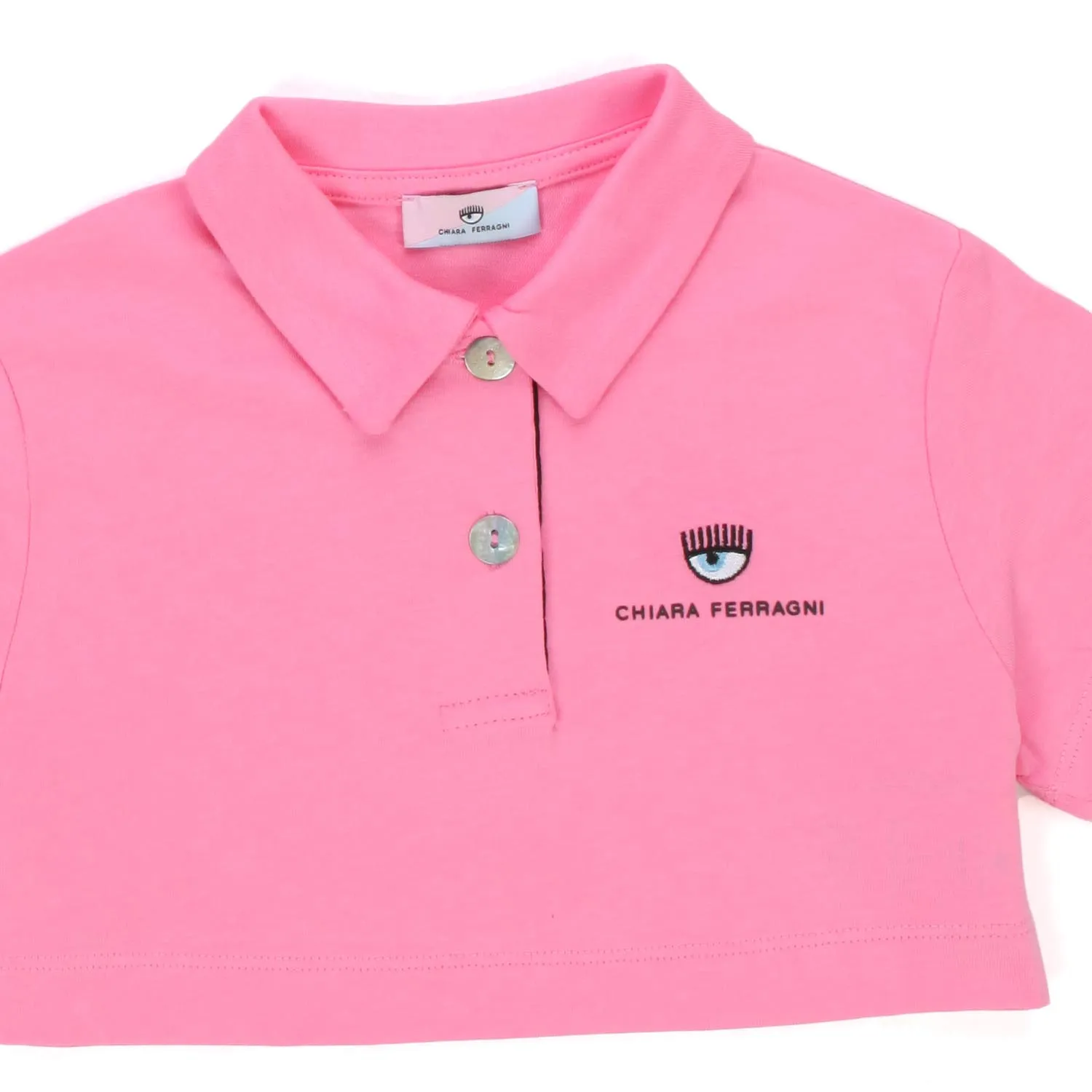 Polo Cropped Rosa Bambina