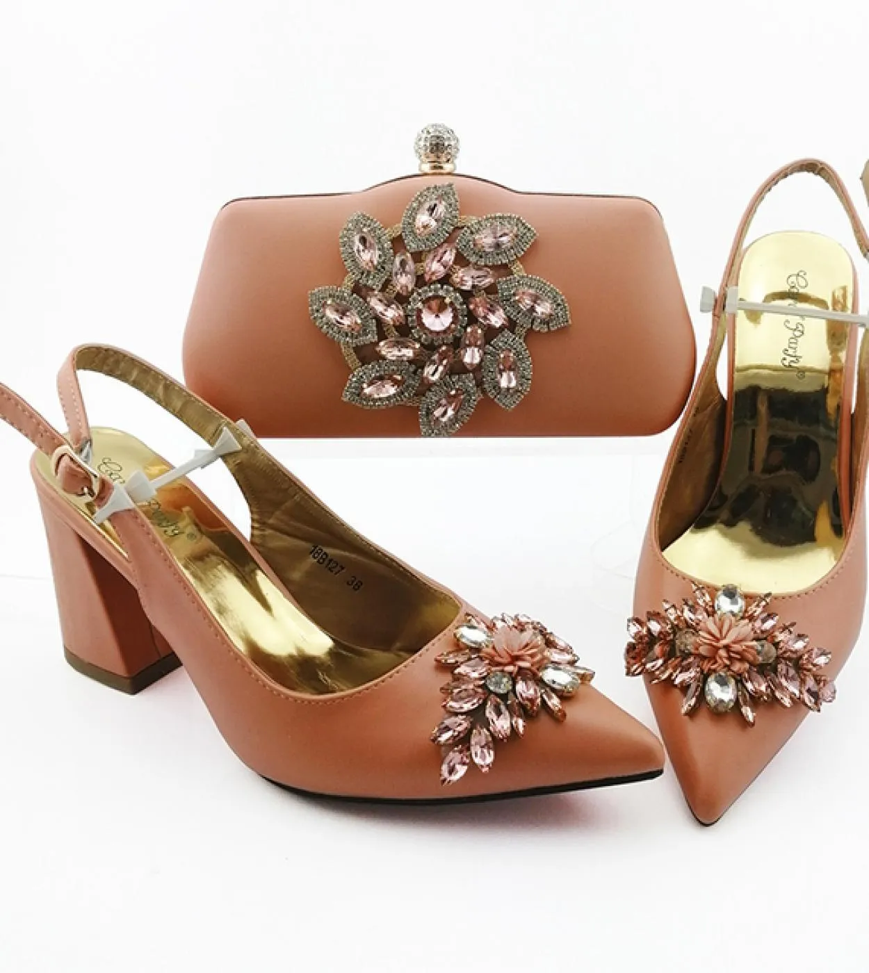 Qsgfc Borsa per scarpe da festa di fascia alta Accessori con diamanti a rombo Tacchi alti a punta e pochette