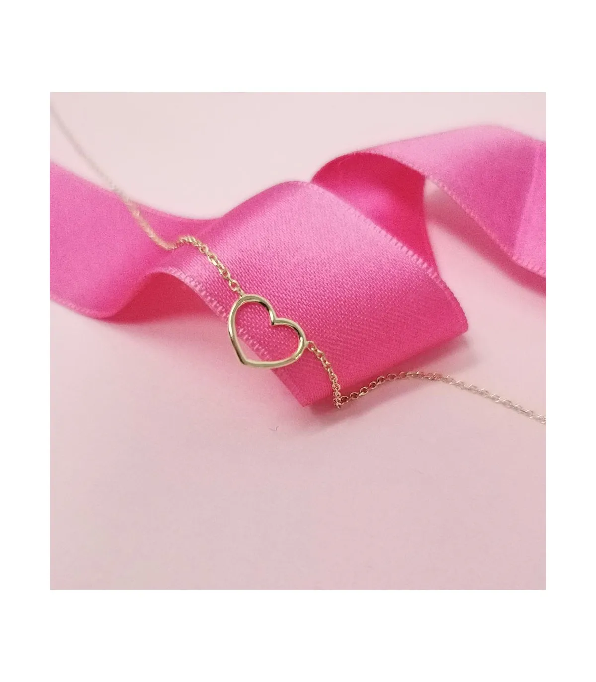 Raggi Collana Oro Giallo 18kt Cuore Silhouette