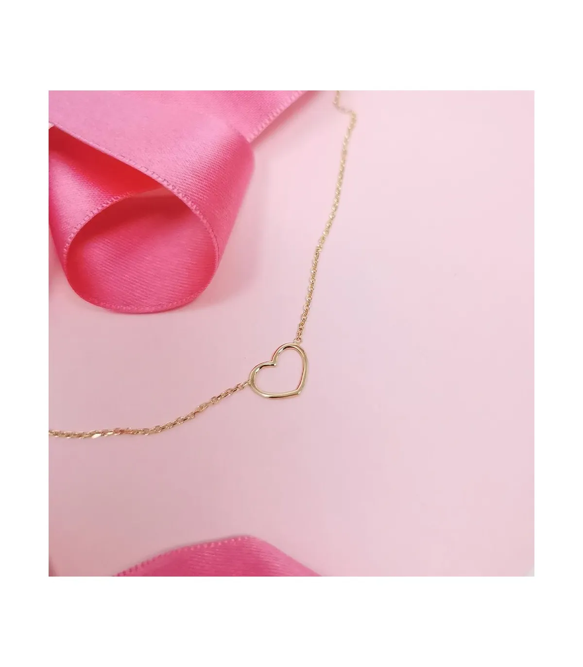 Raggi Collana Oro Giallo 18kt Cuore Silhouette