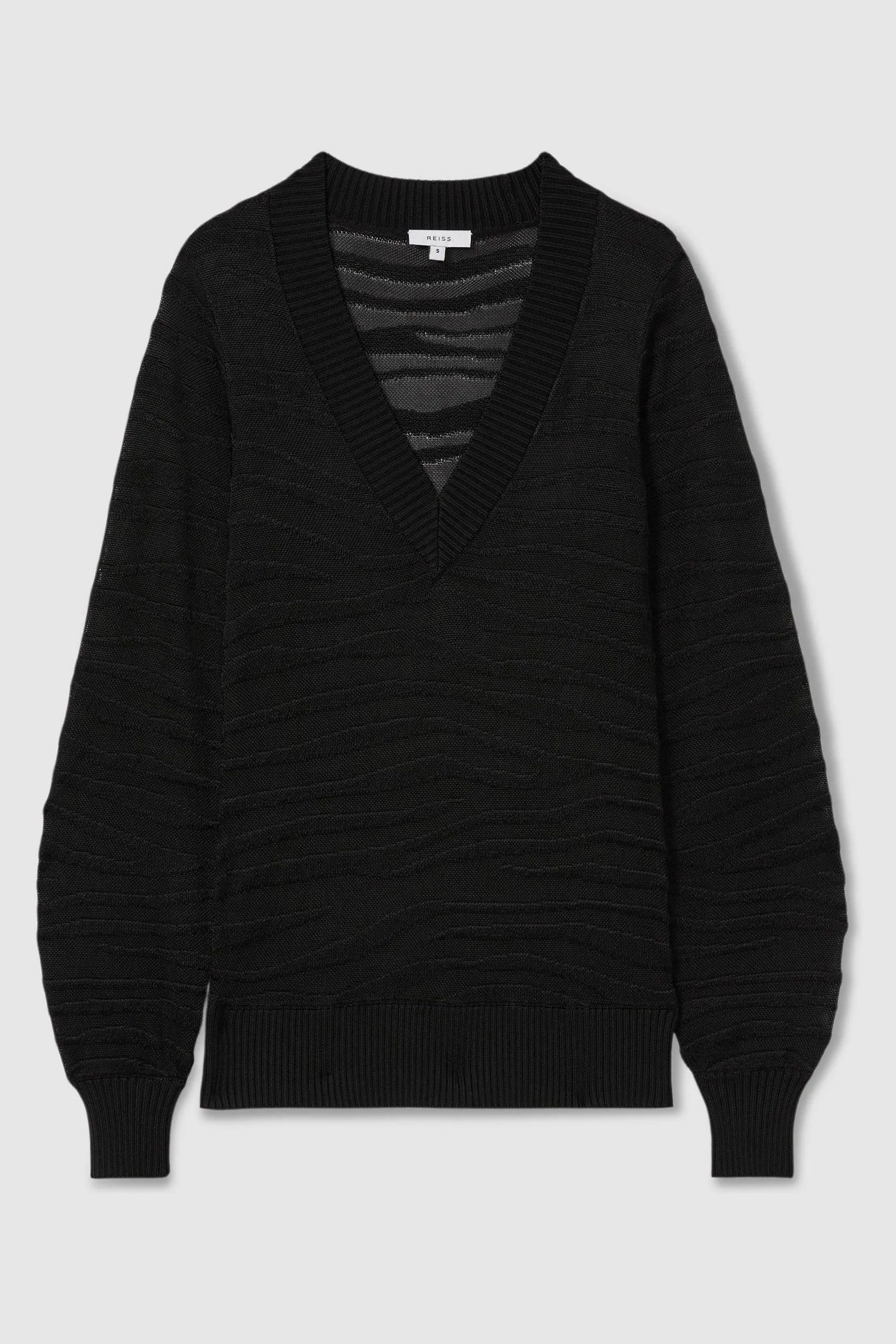 Reiss Zana Striped V-Neck Jumper    