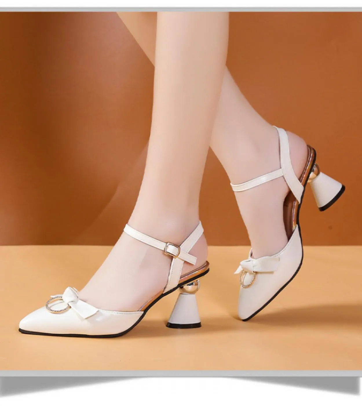 Scarpe da donna 2022 Baotou Sandali con punta a punta Estate Nuovi tacchi alti Stiletto femminile Moda con fiocco Scarpe vuote i