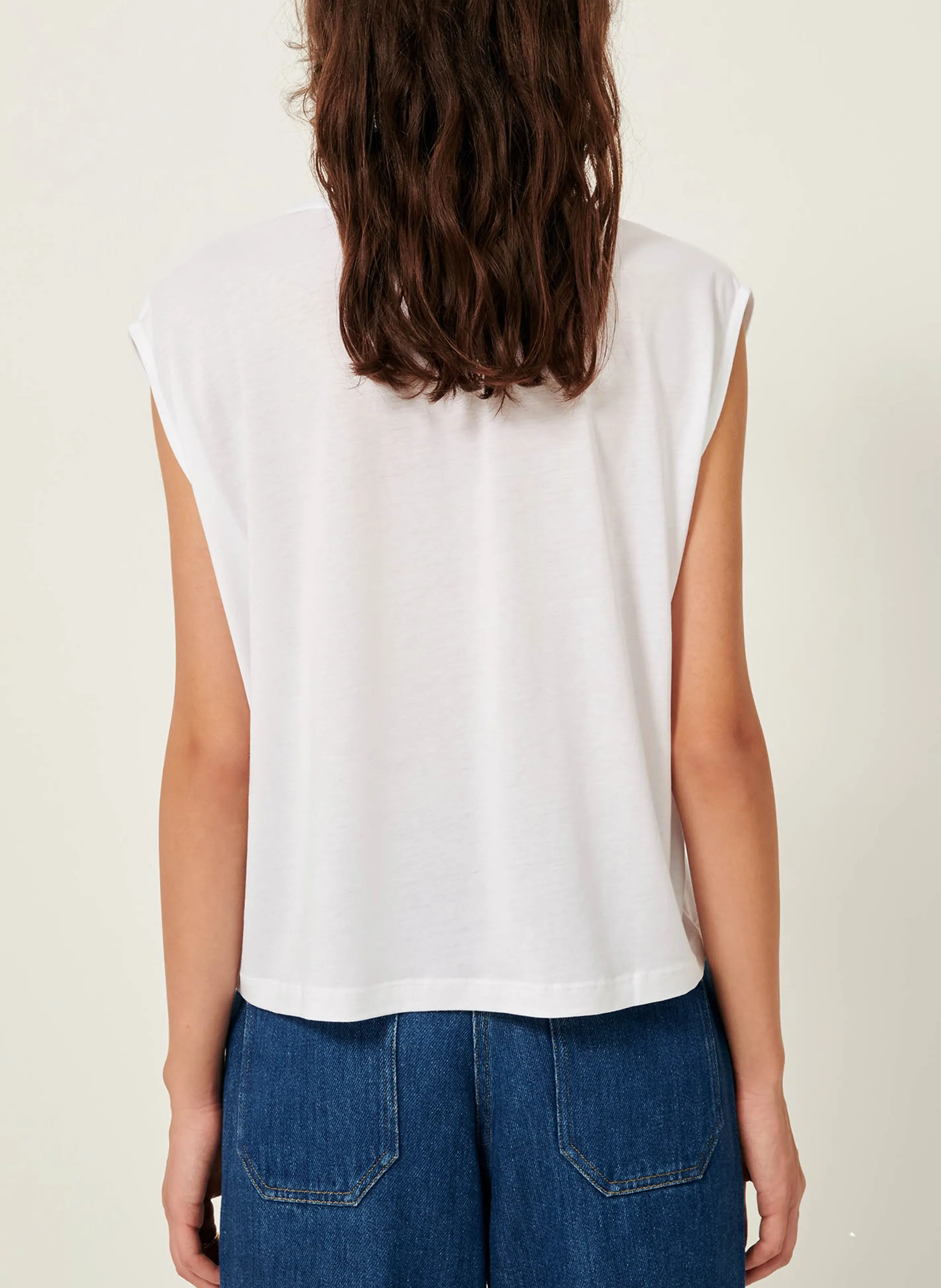  SESSUN   THE V - T-shirt ampia scollo a V | Bianco