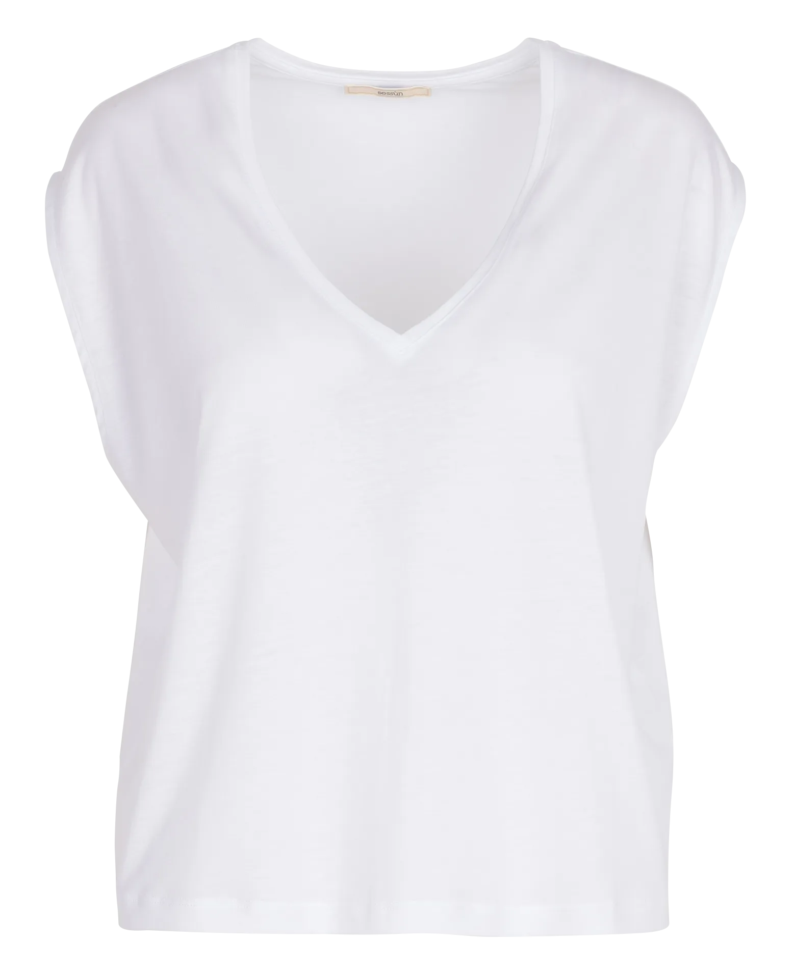 SESSUN   THE V - T-shirt ampia scollo a V | Bianco