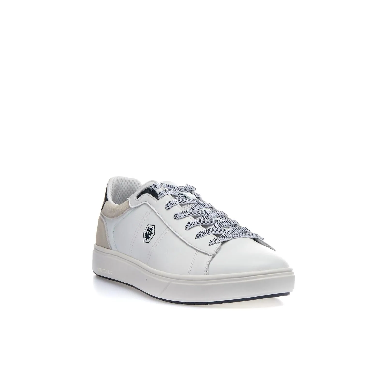 Sneakers bianche in pelle con logo laterale