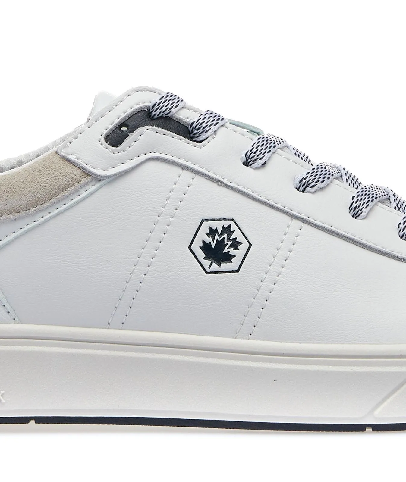 Sneakers bianche in pelle con logo laterale