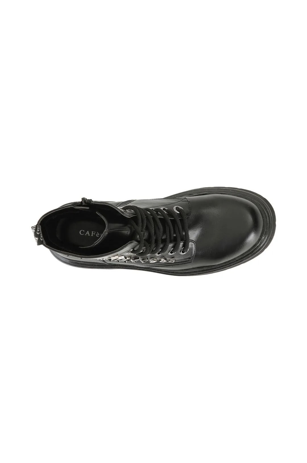 tronchetto donna allacciato in similpelle nero